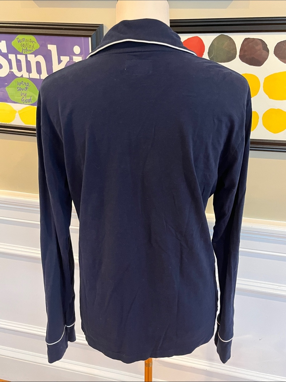 Women's Pima Pajama Set in Navy - Picture 5 of 15